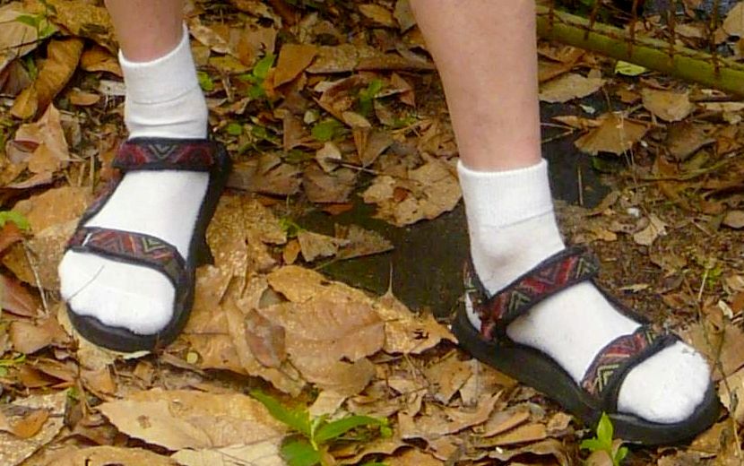 Wearing socks with sandals
